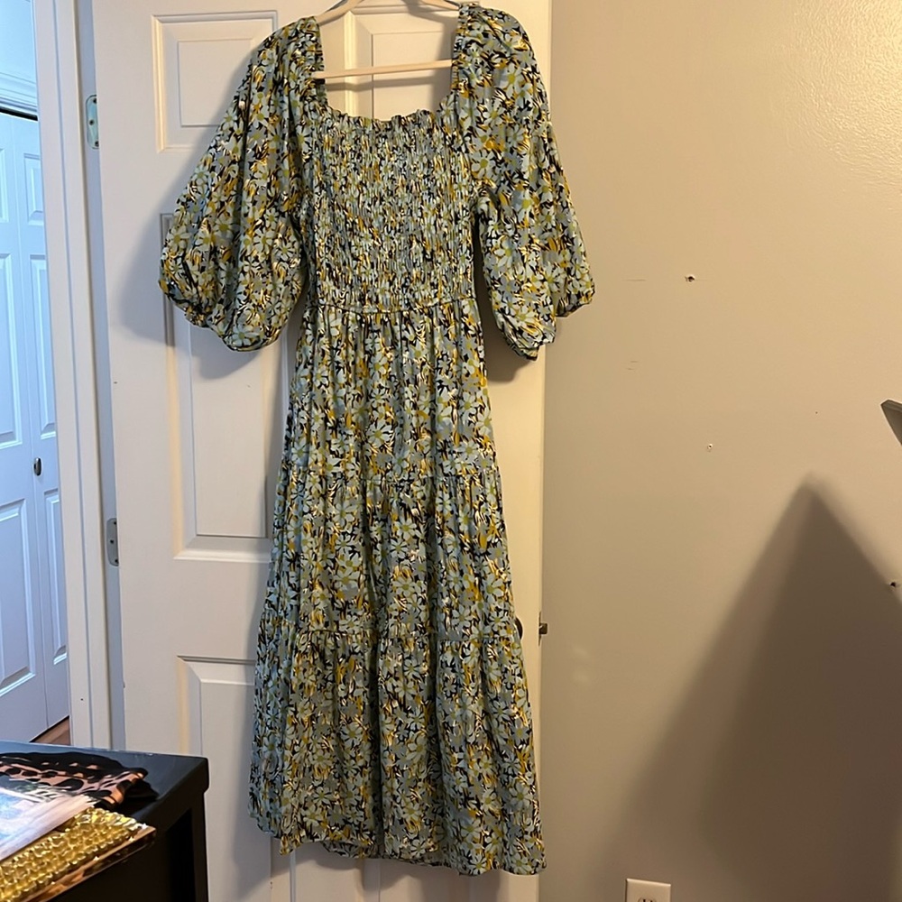Karlie Floral Maxi Dress - Blue and Yellow